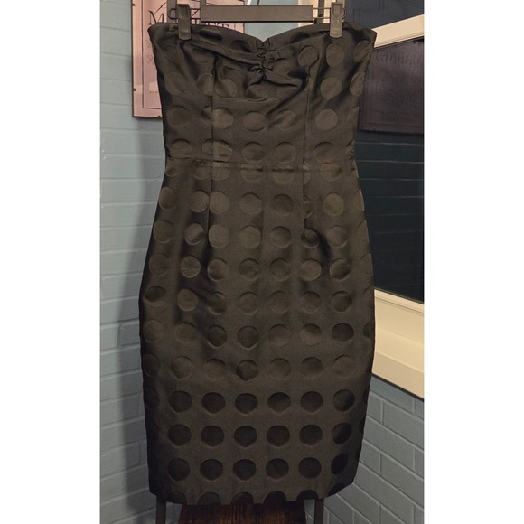 Anthropologie Corey Lynn Calter Strapless Polka Dot Dress Black Size 4‎ NWOT - Picture 1 of 7